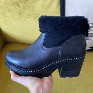 Rag & Bone Nelson Leather & Shearling Clog Booties